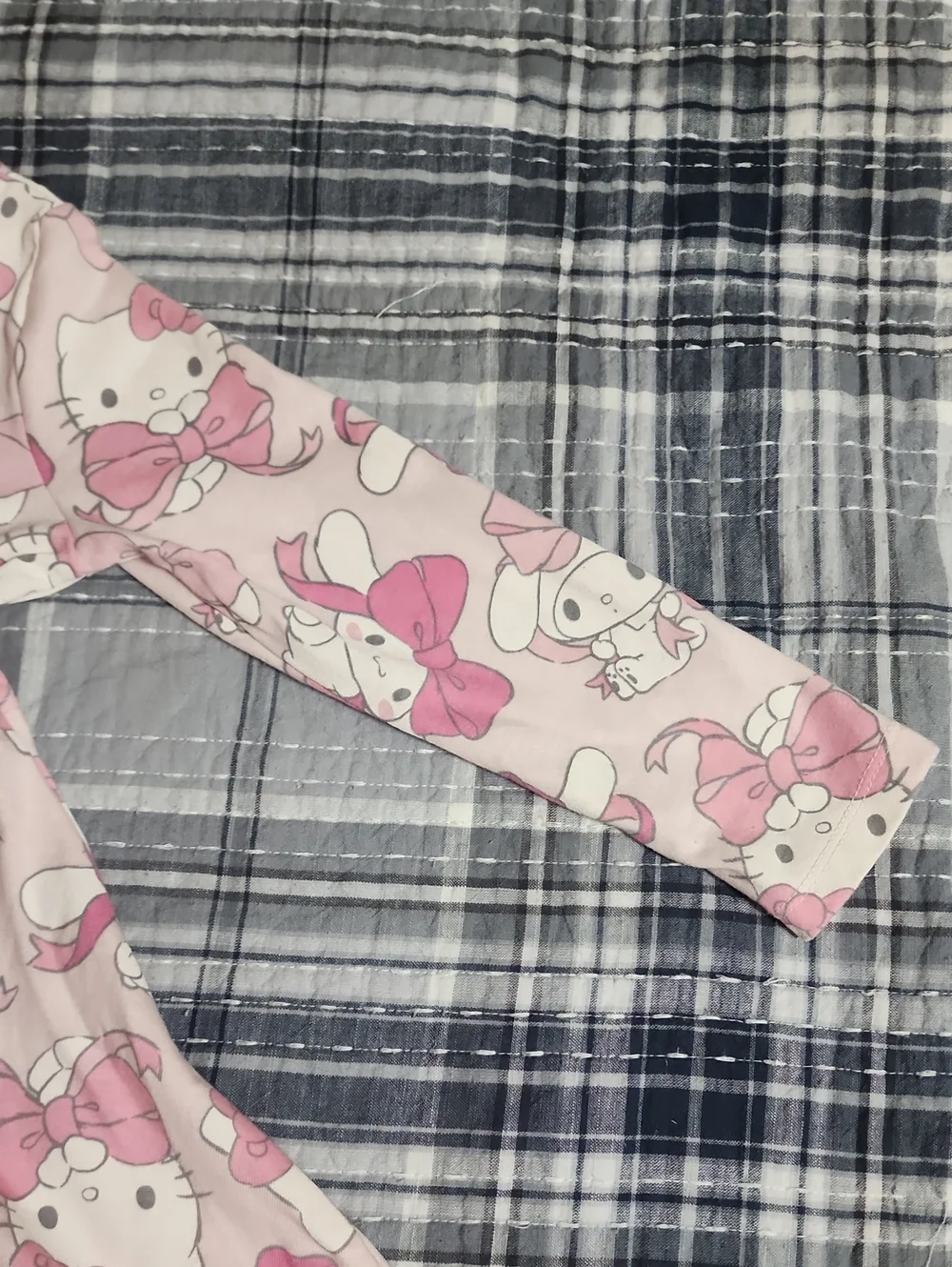 Sanrio Hello Kitty And Friends Pink Bow Character Print Long Sleeve Dress